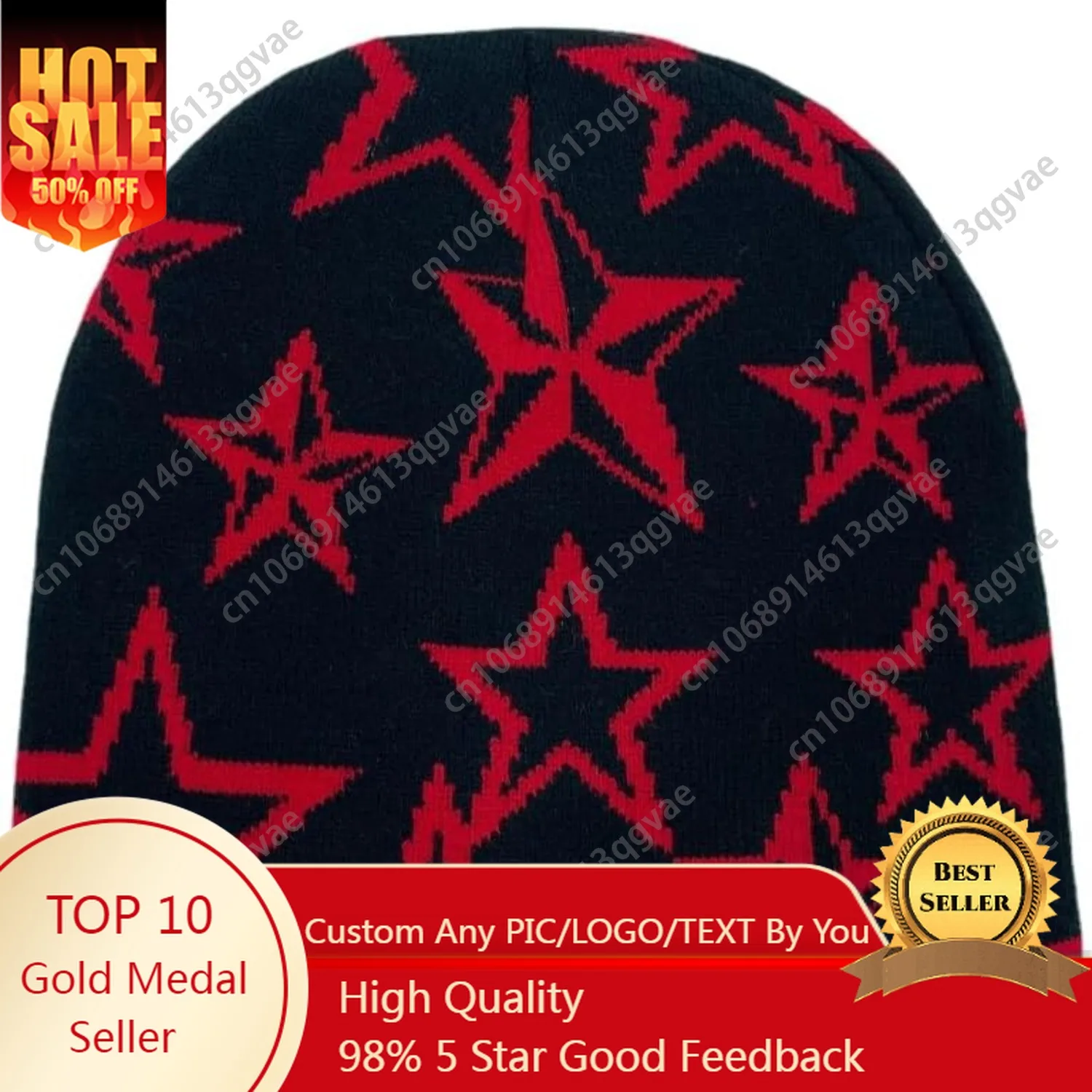 

Pooyikoi Knitting Hat Men Women Quality Cap Warm Cap Harajuku Beanie Gothic Spider Pattern Wool Acrylic Y2k Knitted Hat