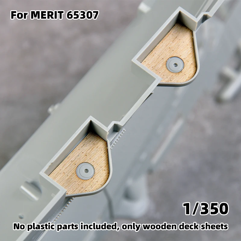 Modell-Upgrade-Teile: Lasergeschnittene Holzdeckplatte mit selbstklebender Ankerkette für Merit/I Love Kit 65307 HMS Ark Royal 1/350 – Detail 1