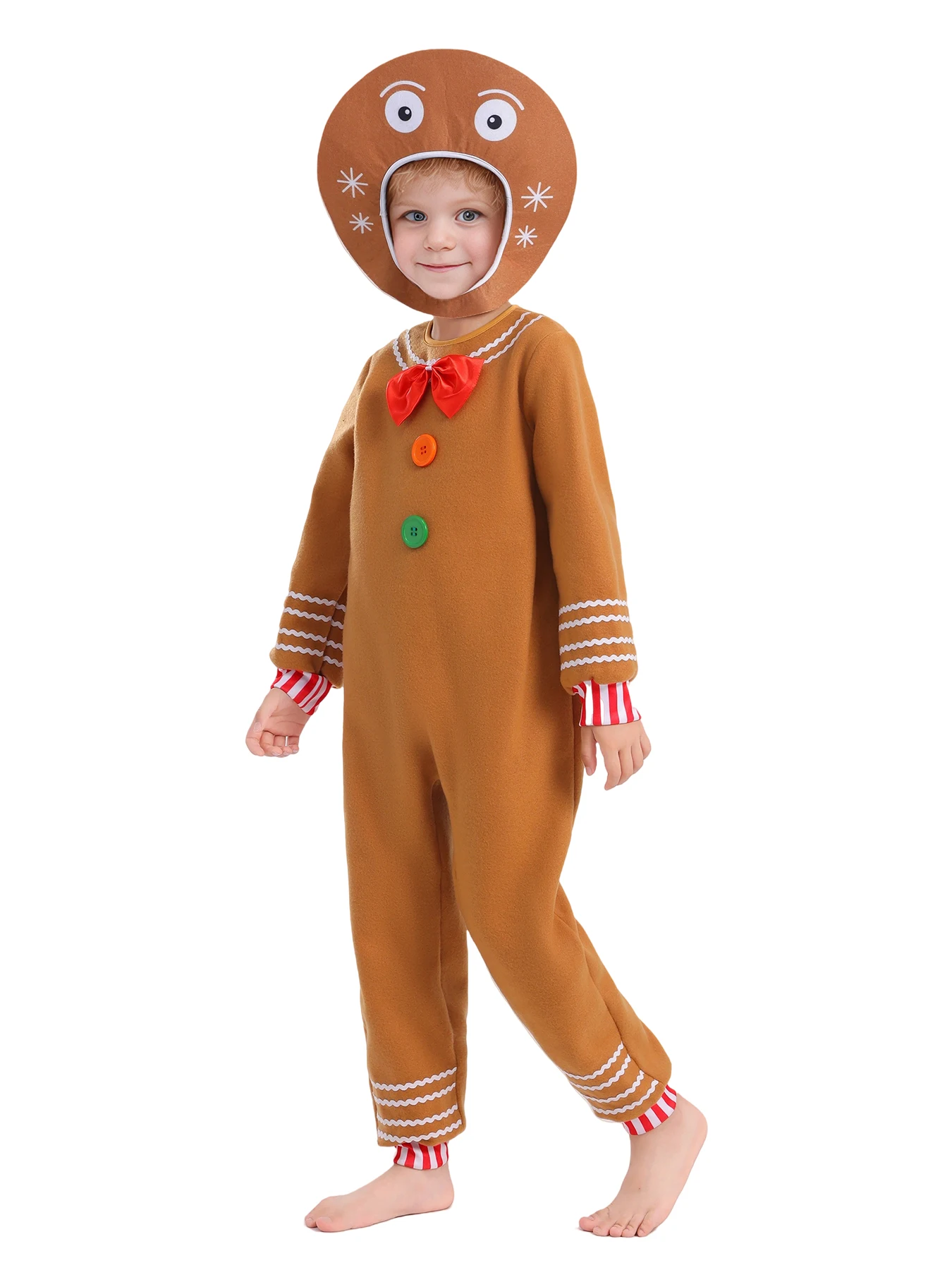 Cute Gingerbread Man Costume for Kids Christmas Party 2