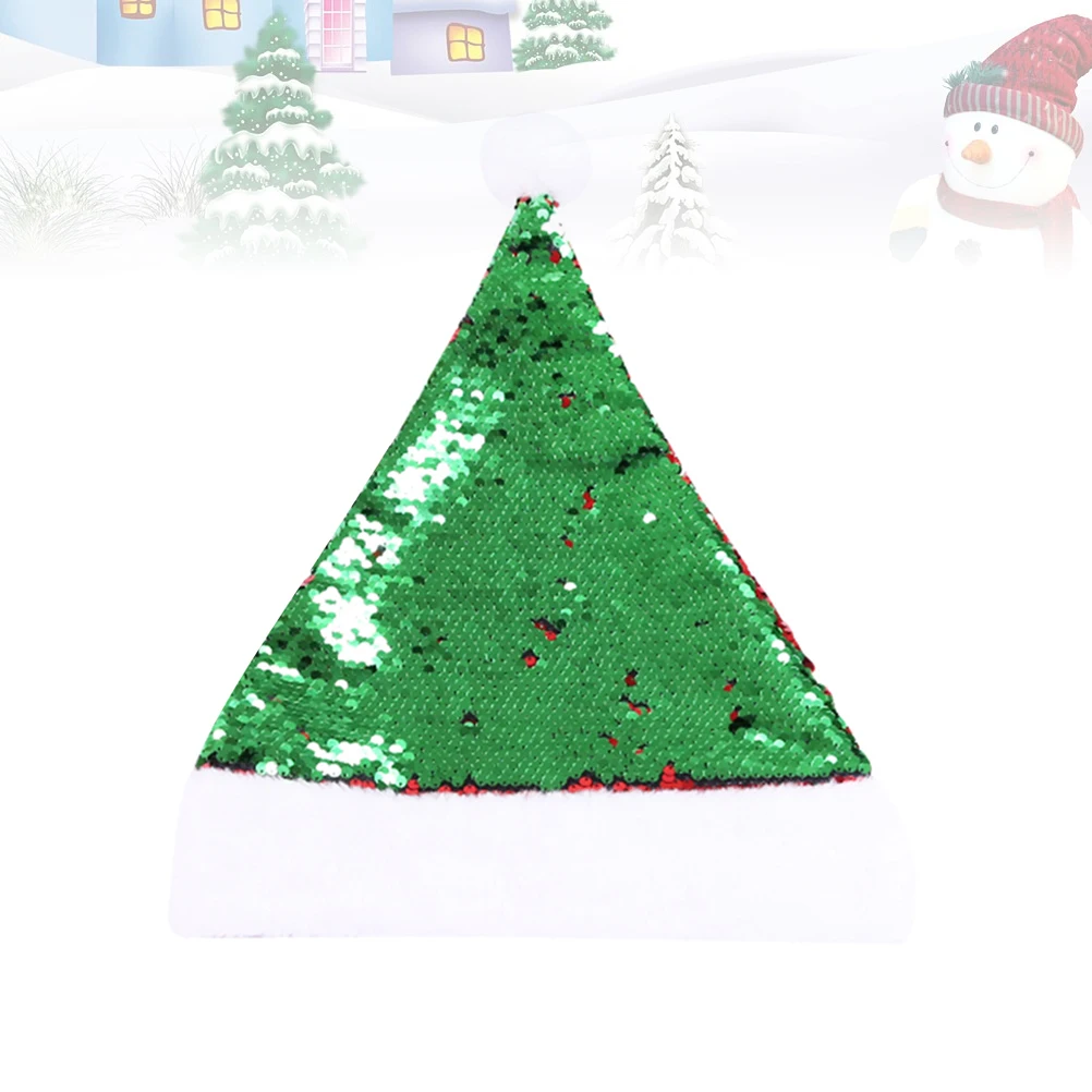 

Double Sided Sequin Hats Christmas Cap Santa Hats For Party Festival Decorations Holiday Costume Accessory Party Favors