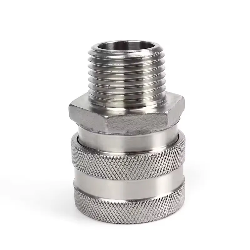 RVS snelkoppeling voor thuisbrouwerij, ball-lock stijl fitting, 1/2 NPT mannelijke schroefdraad, bierbrouwconnector