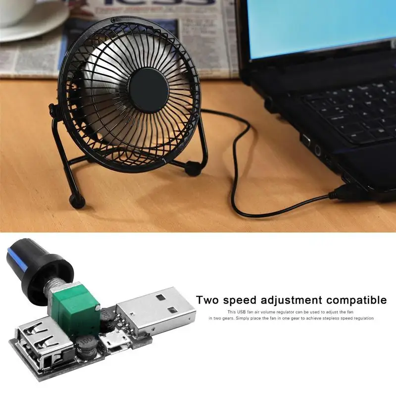 Mini USB Fan Governor Wind Speed Controller Air Volume Regulator Cooling Mute Multi Function Fan Speed Switch Module DC 5V