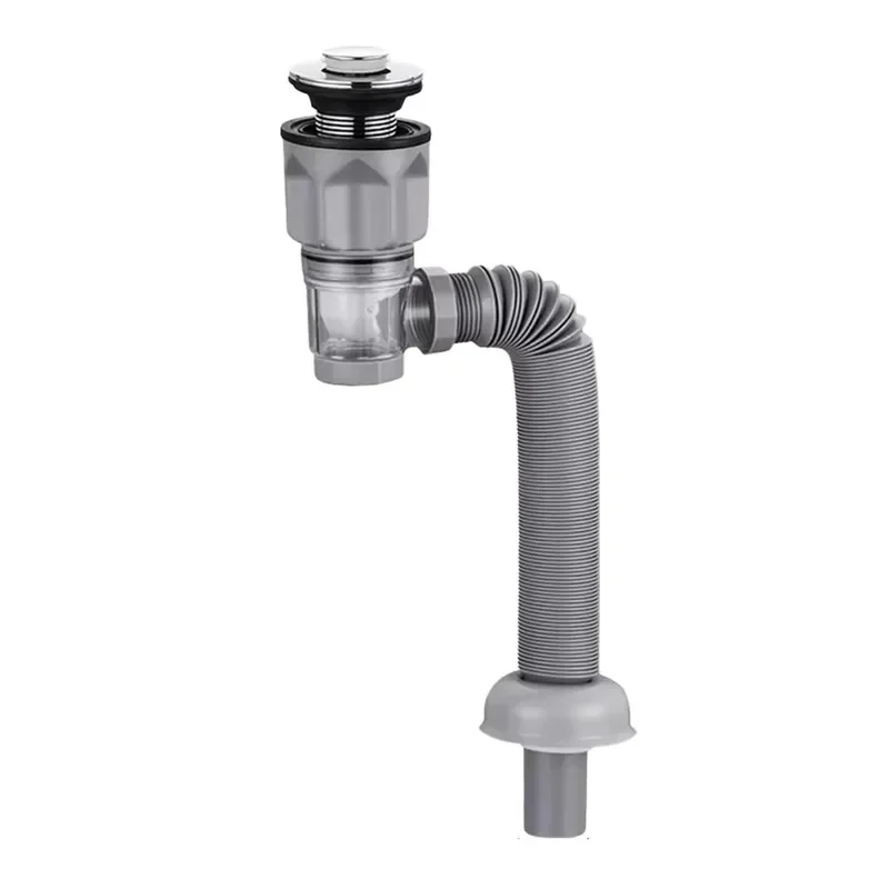 for Modern Basin Faucet Drain Pipe Assembly Anti-clogging Deodorant Leak-proof Horizontal Sink Waste Pipe Stopper Wholesale