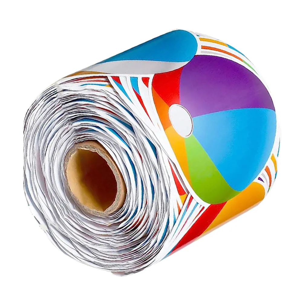 

1 Roll Beach Ball Border Sticker Tear Resistant Bulletin Board Border Suitable for Classroom Office Blackboard Decoration