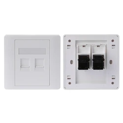 Concealed Ethernet Wall Plate 2 Ports CAT6 RJ45 Computer Telephone Power Outlet Wall Powerline Adapter Easy to Install