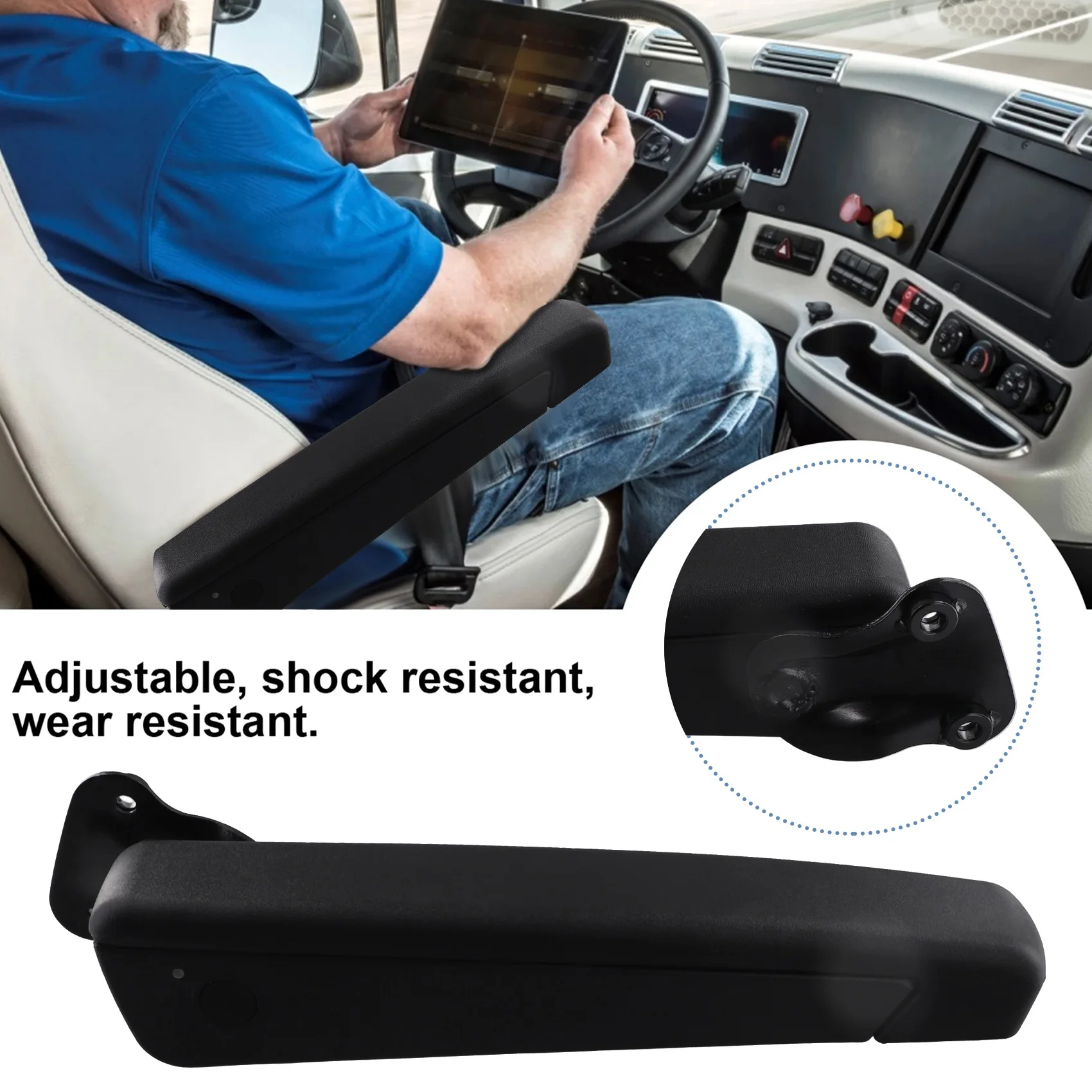 

AB96-Car Seat Armrest Adjustable 0‑120° Range Right Hand Rest Universal For Iveco Motorhome
