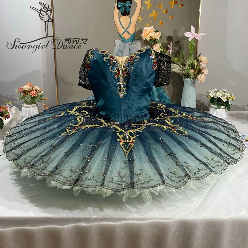 New Arrival Indigo Clolr Professional Ballet Tutu For Girls Esmeralda GDC Competition Ballet Stage Costumes BT4318
