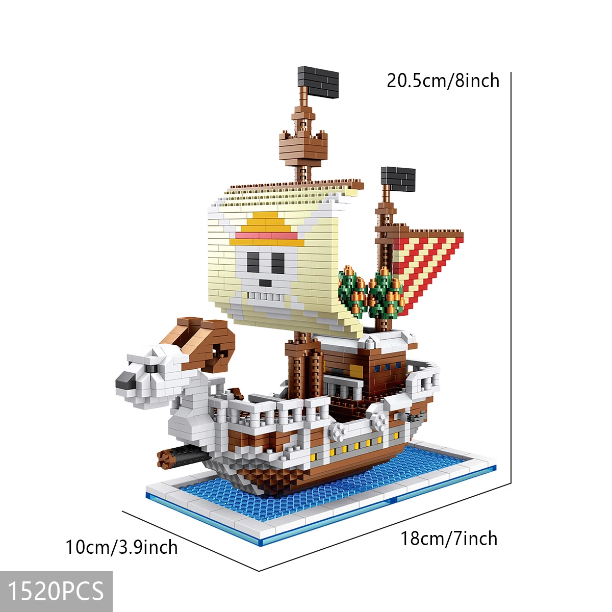 Ocean Pirate Ship Plastic 3D Model Building Blocks for Adults Boys Micro Mini Bricks Toys Kits Assemble Sailboat Wars(No Box)