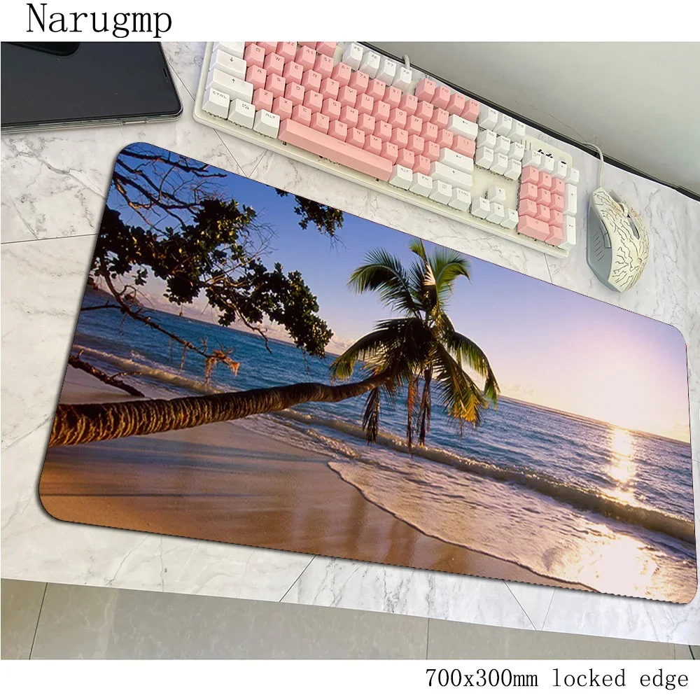 Beach Palm mouse pad gamer Mass pattern mousepad 700x300x4mm rubber desk mat home gaming accessories pc keyboard mats oversized