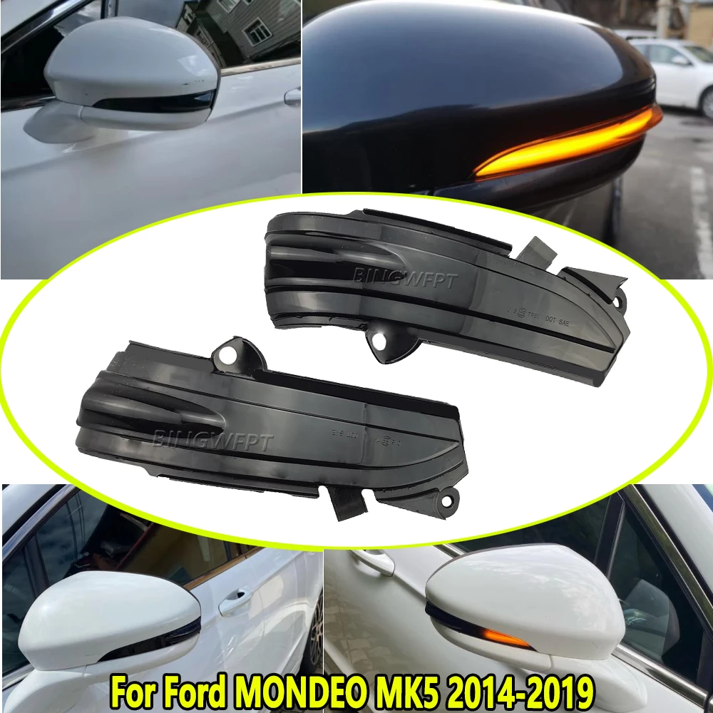 For FORD MONDEO MK5 2014-2019 MKV 5 LED Side Rearview Mirror Blinker Indicator Sequential Turn Signal Light Car Accessories