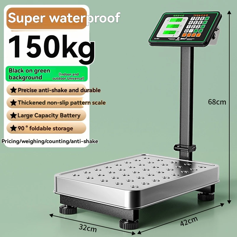 

Весы 100 кг 150 кг, светящиеся электронные весы для ночного использования, коммерческие электронные платформенные весы, бытовые весы