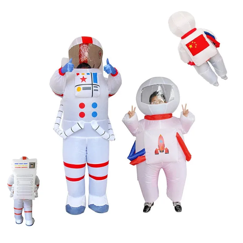 Adult Child Unisex Inflatable Astronaut Costume Cosplay Kids Kindergarten Performance Fancy Dress Halloween Carnival Party