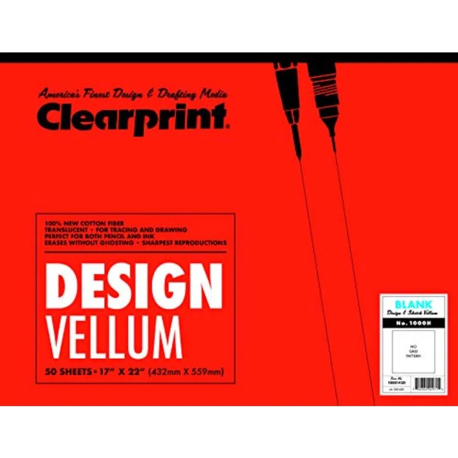

17" x 22" 1000H Design Vellum Pad, 16 lb., 100% Cotton, 50 Sheets, 1 Each