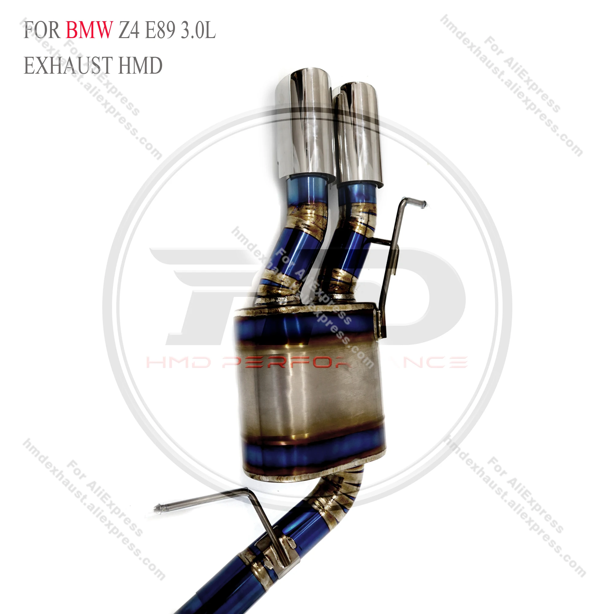 HMD العادم Catback لسيارات BMW Z4 E89 3.0L Ti كاتم الصوت نصائح X-tube أداء تصميم خبز أزرق زيادة قطر الأنبوب