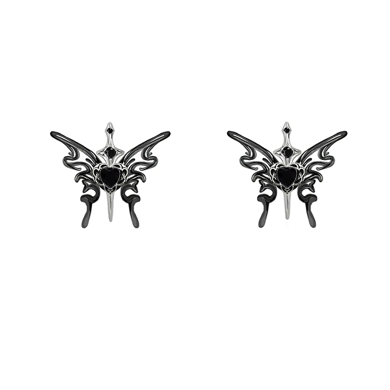 MASW Original Design Popular Cool Style Black Butterfly Earrings For Girl Women Party Gift Modern Jewelry 2024 New Trend