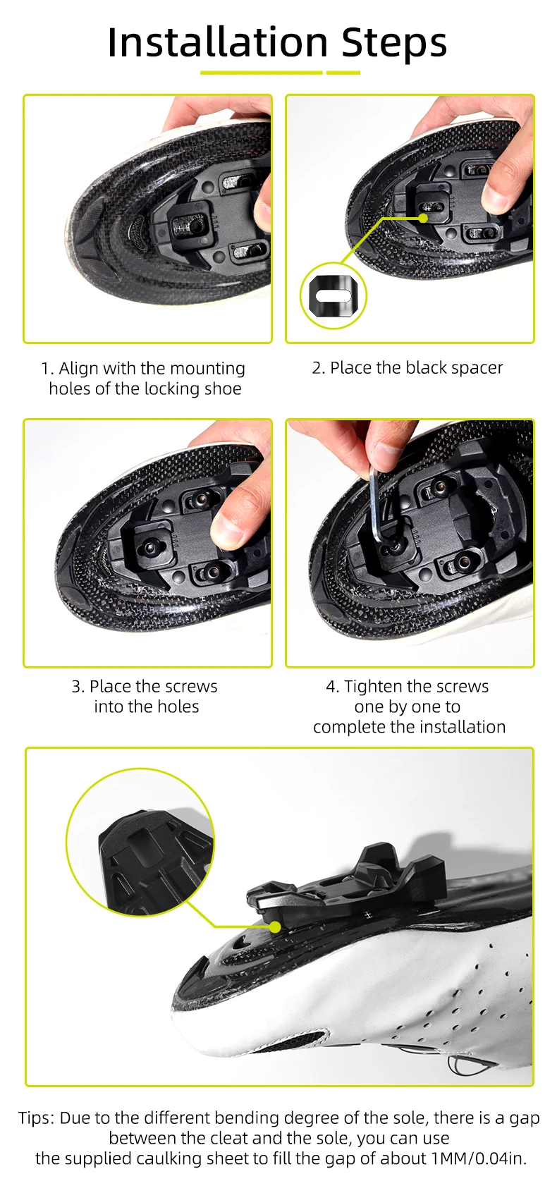 RRSKIT Fahrradpedalplatten Fahrrad selbstsichernde Pedalklampe für Zeitradpedalschuhe Stollen für Xpresso/Xpro/lclic Pedale – Detail 8