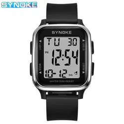 SYNOKE Watch Outdoor Sports Multifunctional Waterproof Shock Resistant Large Screen Display Luminous LED Digital Watch For Men