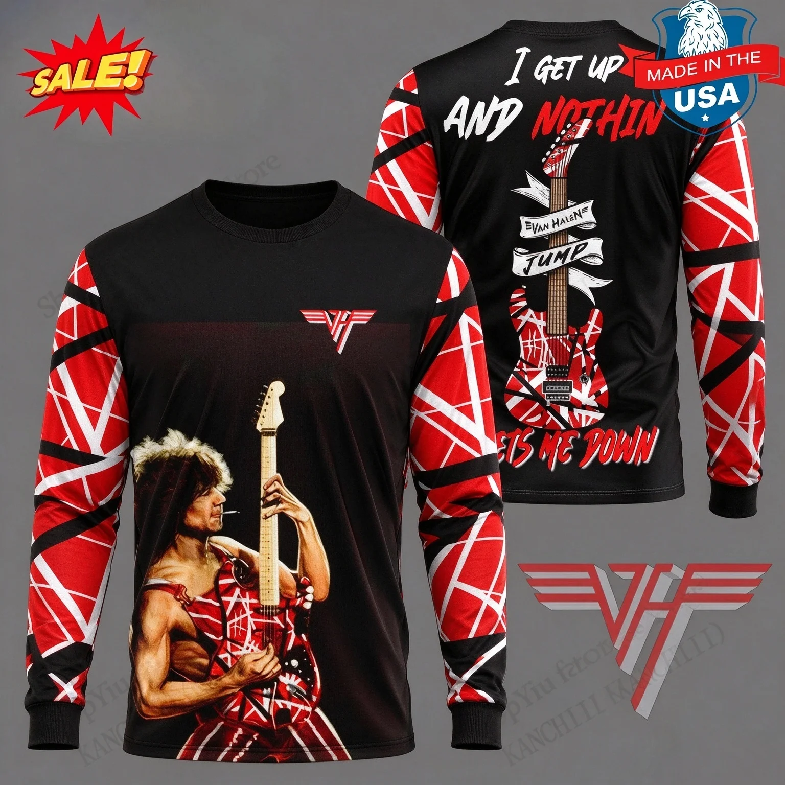 2027 Heavy Metal Rock Band Van Halen 3D Print Long Sleeve T-shirt Men Women Fashion Oversize Hip Hop Tops Tees Men Clothes Disco