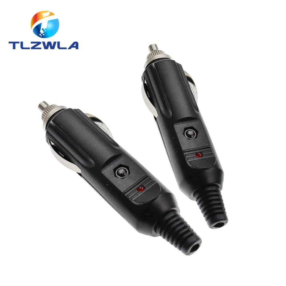 1PCS Car Male Cigarette Lighter Socket Converter Plug Plastic And Metal Car Accessories 12V 24V 10A Fuse tube