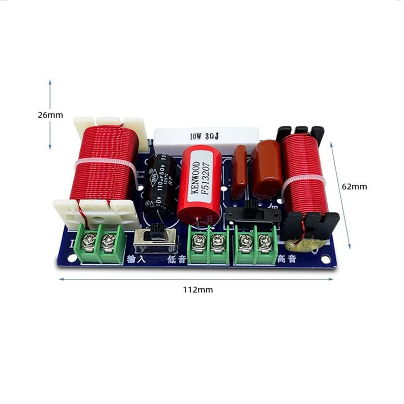 A41Z-2PCS 2-Way 250W 2500Hz-3000Hz Frequency Divider DIY Speaker Filter Circuit Home Theater Bass Hifi Stereo Audio Crossover