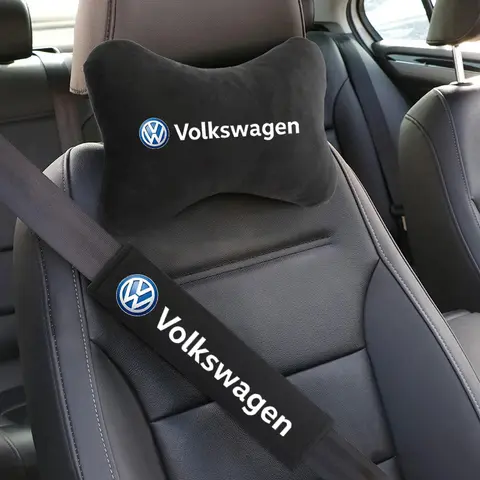 편안한 자동차 안전 벨트는 폭스 바겐 골프 R Rline Tiguan Touareg Polo GTI CC 용 어깨 패드 척추 머리 받침 목 베개를 보호합니다