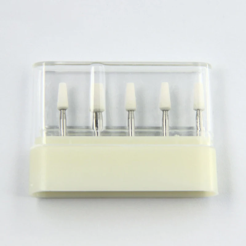 5pcs/lot Dental White Polishing Burs Stones TC1-Fw High Speed  Arkansas Stone Flame Shape for Dentistry use teeth polishing