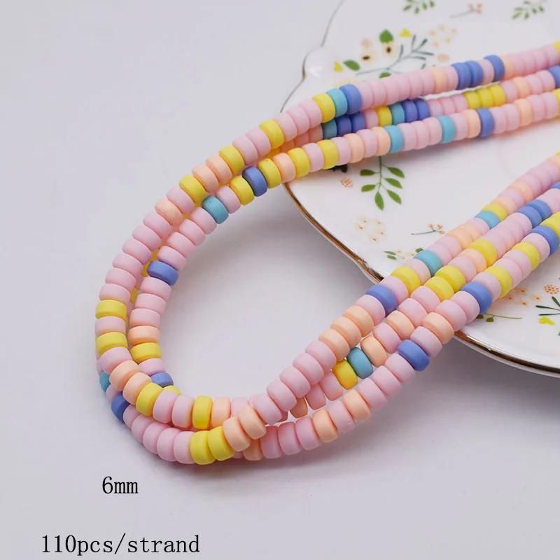 6x3mm Polymer Clay Beads Wheel Chip Disk Loose Spacer Beads For Jewelry Making DIY Design Bracelet Finding