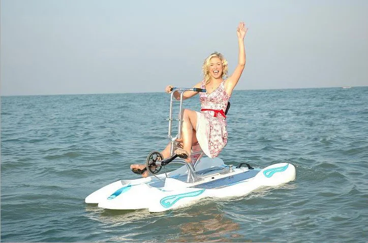 دراجة مائية من البولي إيثيلين لشخصين ، قارب بدواسة ، مقاعد مزدوجة