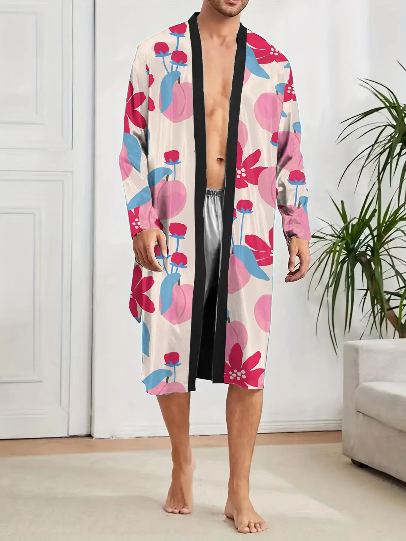 1pcs Men's Robes 2026 Spring/Summer Robe man Graphic Bathrobe men Breathable Men's bathrobe Shower robe 3D Printed Bathrobe man
