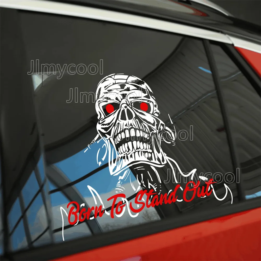 Car Window Flames Decal Skull Halloween Scary Sticker Fire - Born to Stand Out!