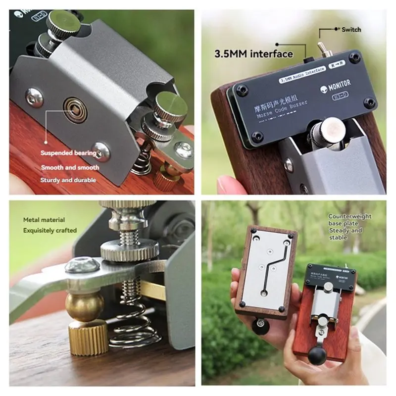 جديد! FM لراديو التلغراف مفتاح CW مورس رمز التدريب اليدوي مفتاح مع ردود الفعل الصوت والضوء لنقل الراديو عبر الراديو