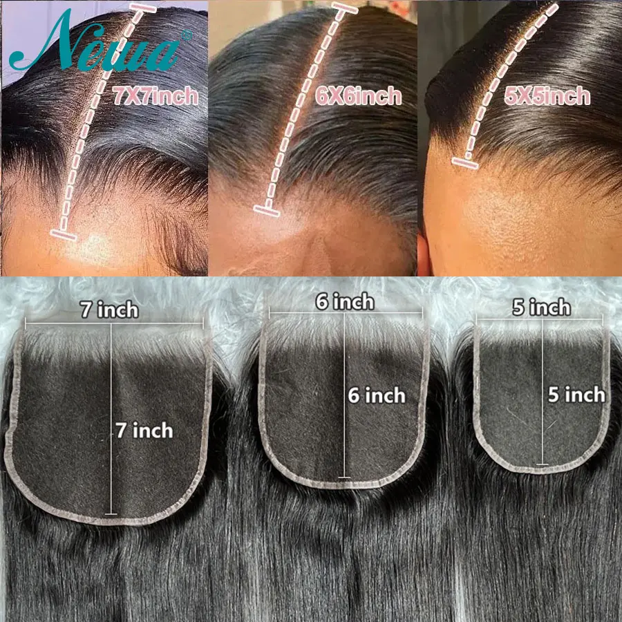 

13x6 Invisible Swiss HD Lace Frontal Closure Straight Pre Plucked Human Hair 5x5/6x6 HD Lace Closures Body Wave Small knots Lace