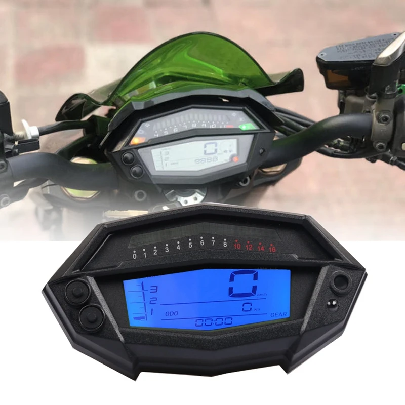 

Тахометр для мотоцикла, цифровой счетчик часов, спидометр, индикатор передачи, 7 цветов, универсальные детали для Kawasaki Z1000