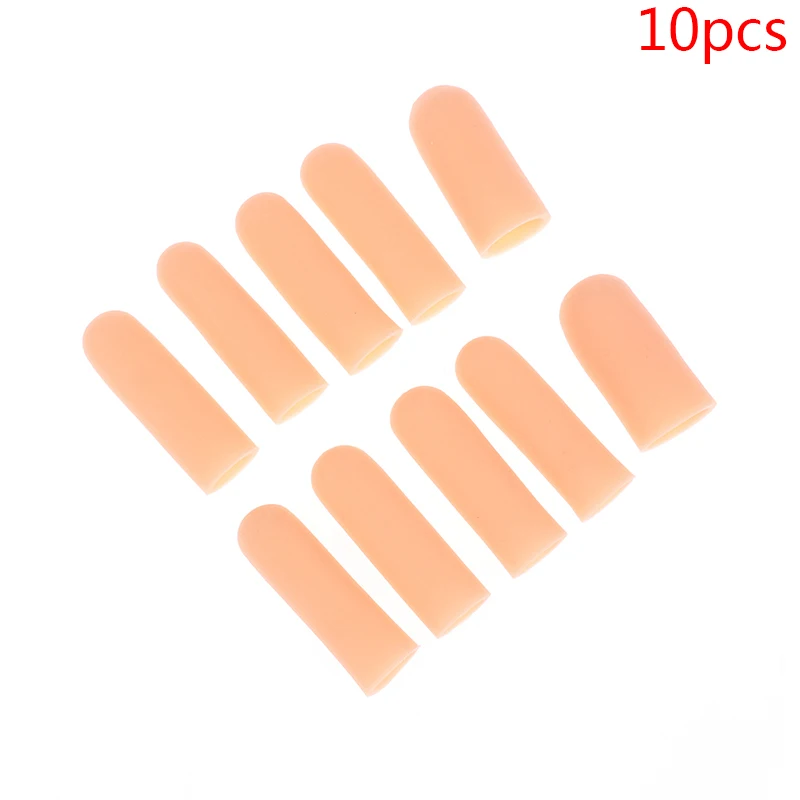 10pcs Finger Protector Anti-cut Silicone Gel Tube Hand Bandage Heat Resistant Finger Sleeves Great Cooking Kitchen Tools