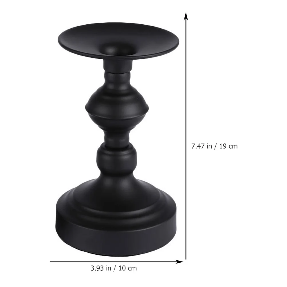 

2pcs Iron Candlestick Decorations Black Wrought Iron Holders Modern Simple Candlesticks Home Atmosphere