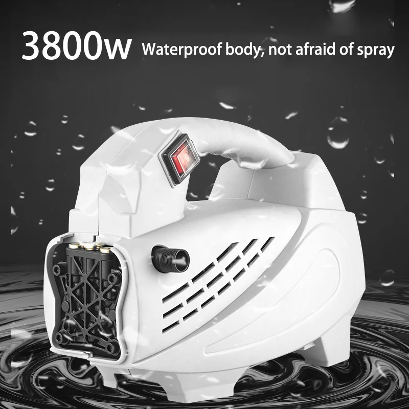 3800W High-pressure Fully Automatic Car Cleaning Machine White Portable High-power Inclined Plate Pump Car Washing Water Gun