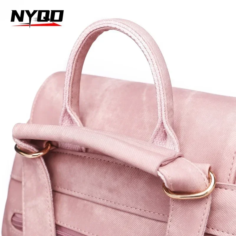 New Fashion Backpack Wallet Women's Zipper Magnetic Flap Backpack Casual 5 Colors Vegan Leather Shoulder Bag Backpack Women