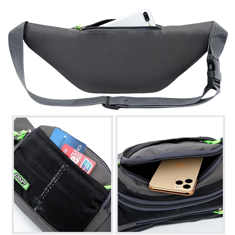 Pacote multifuncional impermeável de Fanny, Bolsa de cintura esportiva, Ciclismo Fanny Bag, Bolsa de peito para homens e mulheres, Grande capacidade