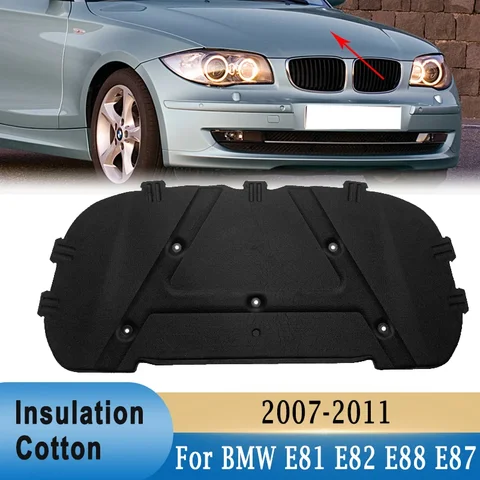 Для BMW E81 E82 E88 E87 передний капот двигателя, звукоизоляция, ватный коврик, звукоизоляционный коврик, чехол 120I 128I 130I 135I 2007-2011