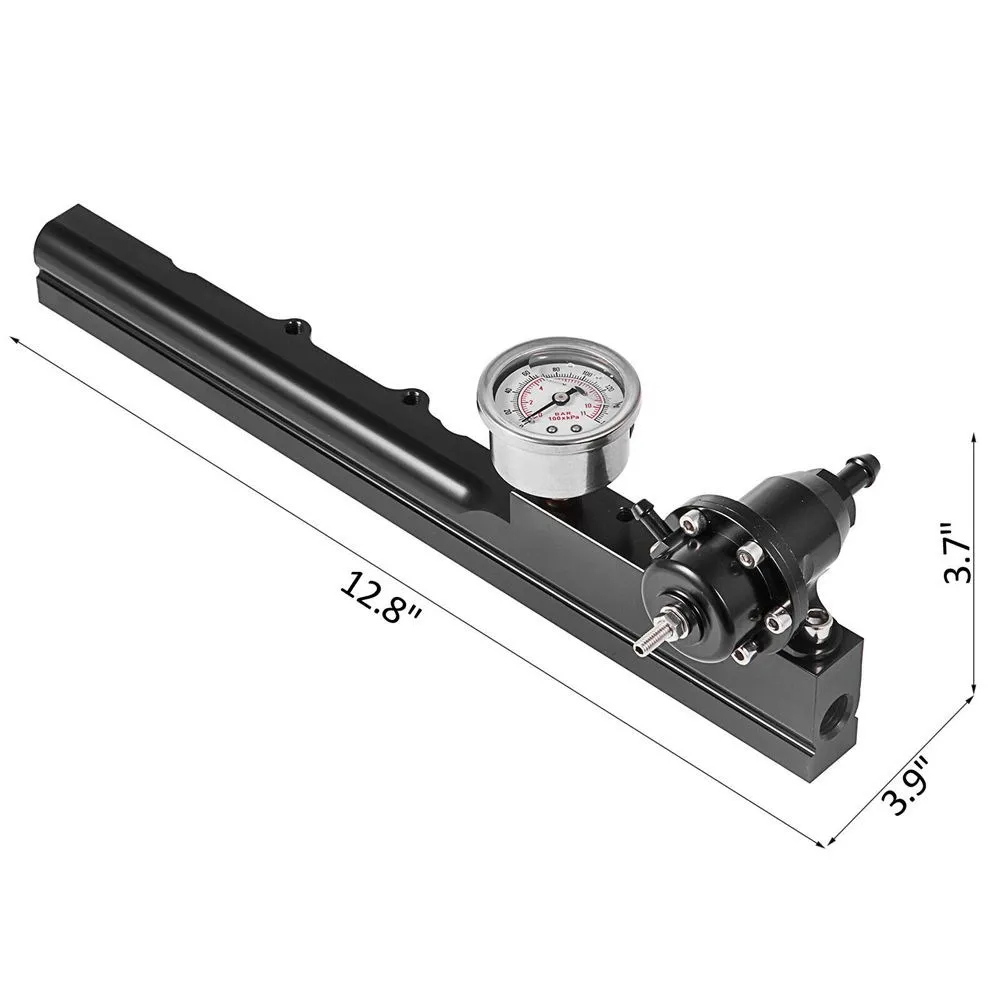 Pressure Regulator Gauge Fuel Rail Aluminum Fit For Acura/Honda Integra Civic B16 B18 B20 Si LS GSR B-Series