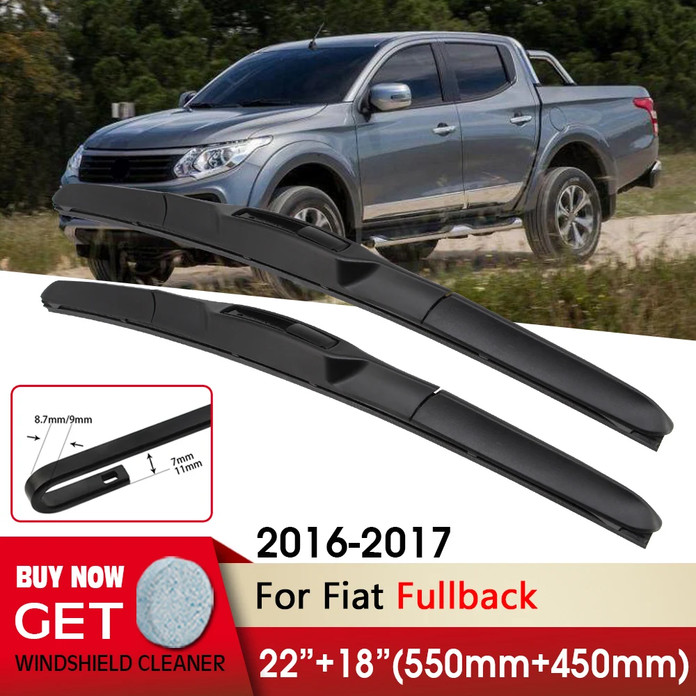 

Car Wiper RHD&LHD Front Wiper Blades 22"+18" For Fiat Fullback 2016 2017 Fit U Hook Arm Windshield Windscreen Front Window