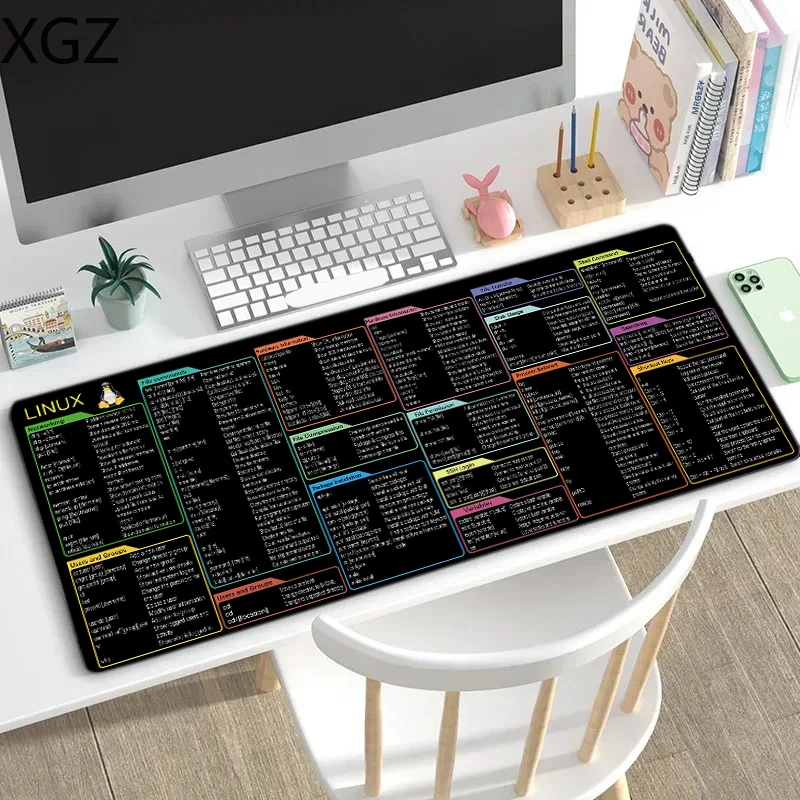 XGZ Linux Command Shortcut Mouse Pad Red Hat Ubuntu OpenSUSE Arch Debian Unix Programmer Desk Mat Anti slip Lock Edge