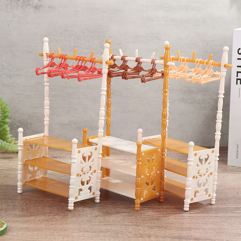 1set 30cm Dolls Hangers Dress Holder Cute Accessories Doll Clothes Rack Garment Organizer Hangers for Dolls Handbag Clothes - view 2