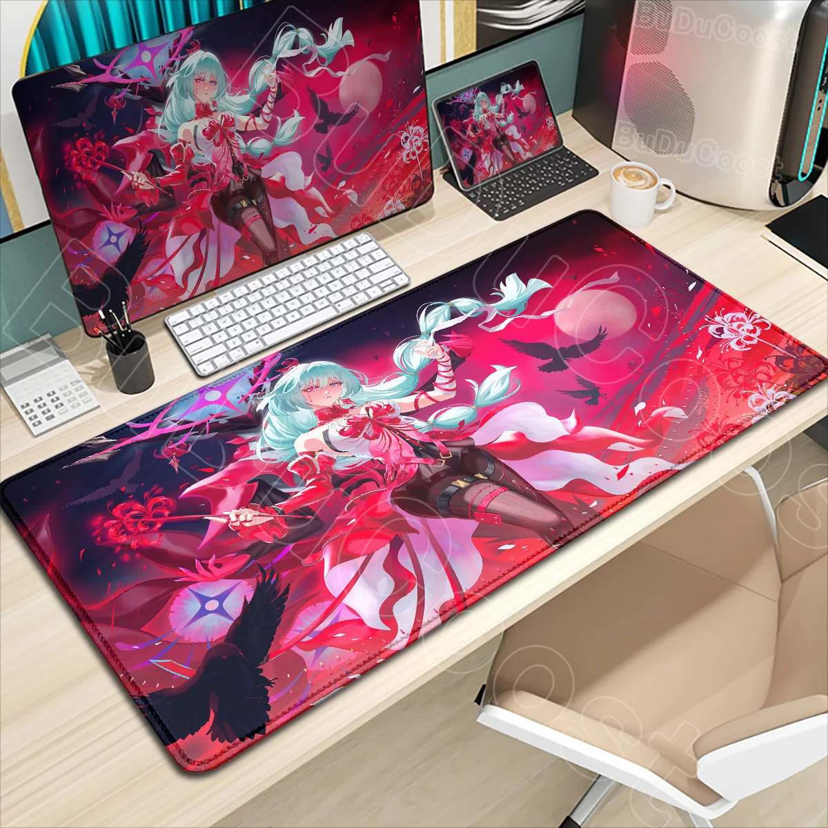 

2026 New Wallpaper HD Phrolova Mouse Pad XXL Gaming Wuthering Waves Game Keyboard Desk Mat Non-Slip Laptop Kawaii Girl Mousepad
