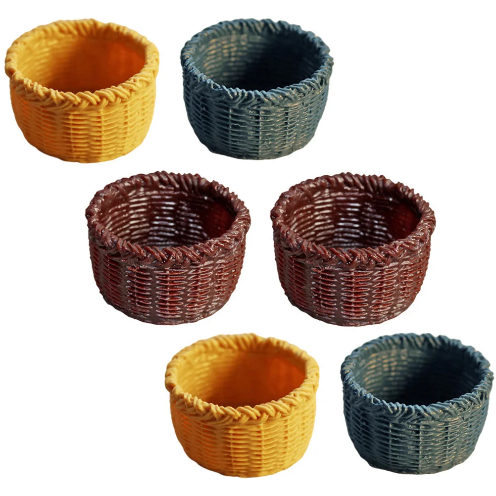 Decorative Basket Model Mini Models House Toy Wedding Flower Girl Baskets Resin Child