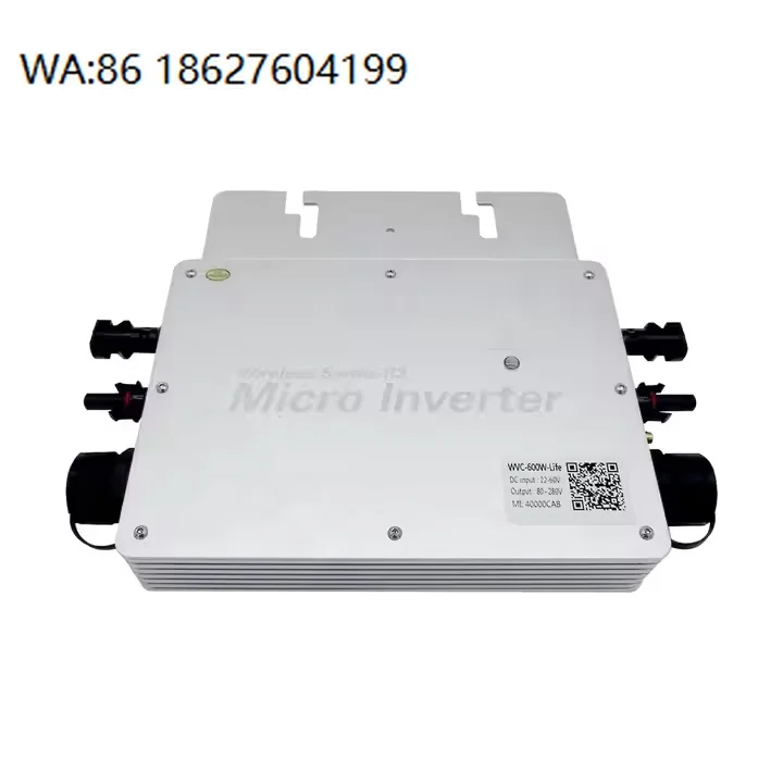 LCD Solar Micro Inverter 600W On Grid IP65 Waterproof AC110V/220V Single Phase MPPT Converter