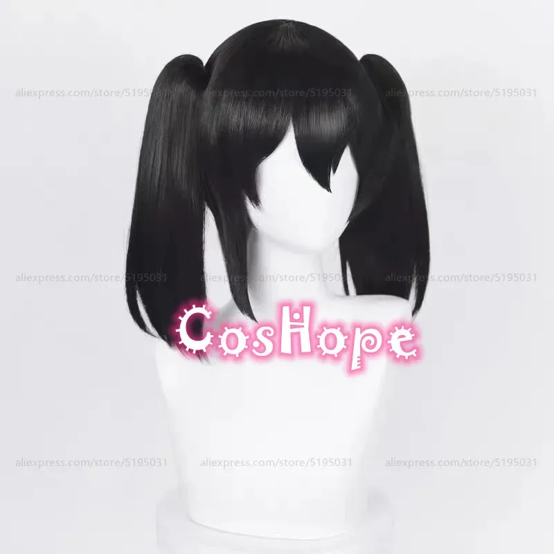 Peluca de Cosplay de Nico Yazawa con coletas, peluca negra, pelucas de Cosplay de Anime, peluca sintética resistente al calor