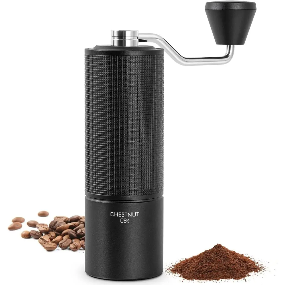 

Annual Coffee Grinder with Stainless Steel Conical Burr, All-Metal Body, Adjustable Setting for Pour Over/French Press, 25g Capa