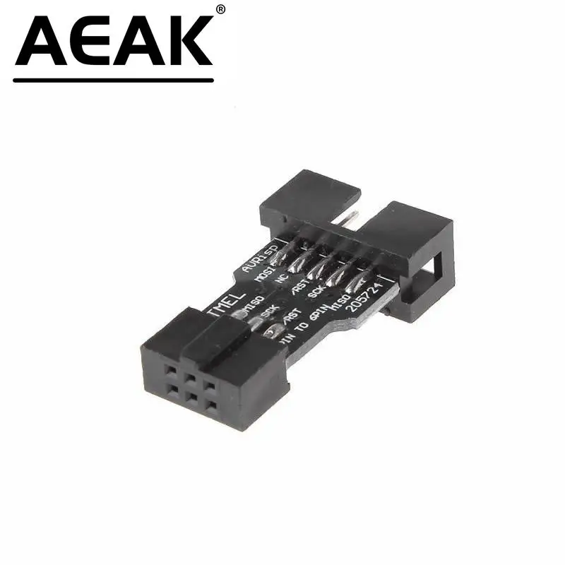 10 Pin to 6 Pin Adapter Board for AVRISP MKII USBASP STK500 High Quality