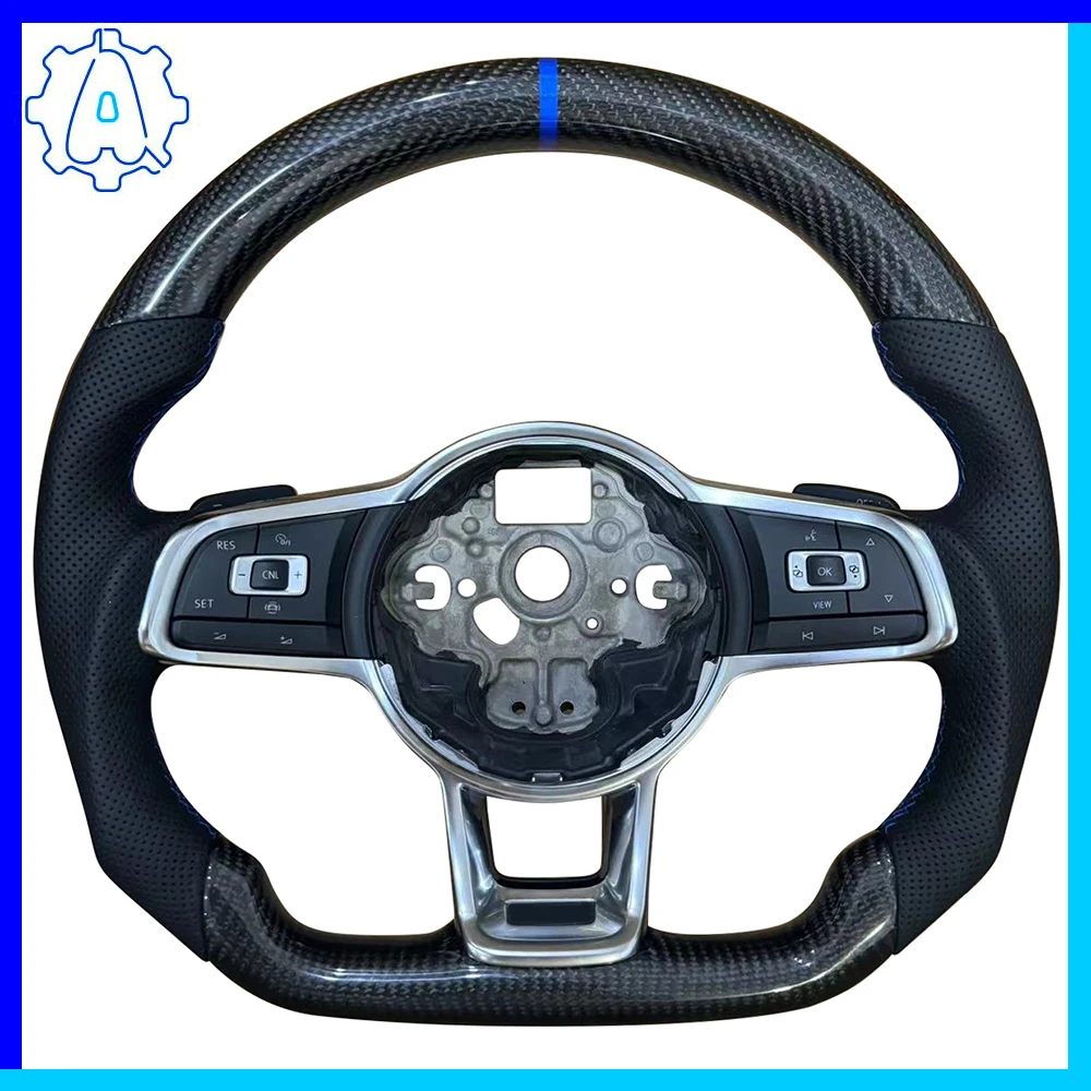 Carbon fiber leather multifunctional sports steering wheel for VW Golf 7 MK7 GTI Passat B8 Tiguan MK2 DSG, Car Accessories